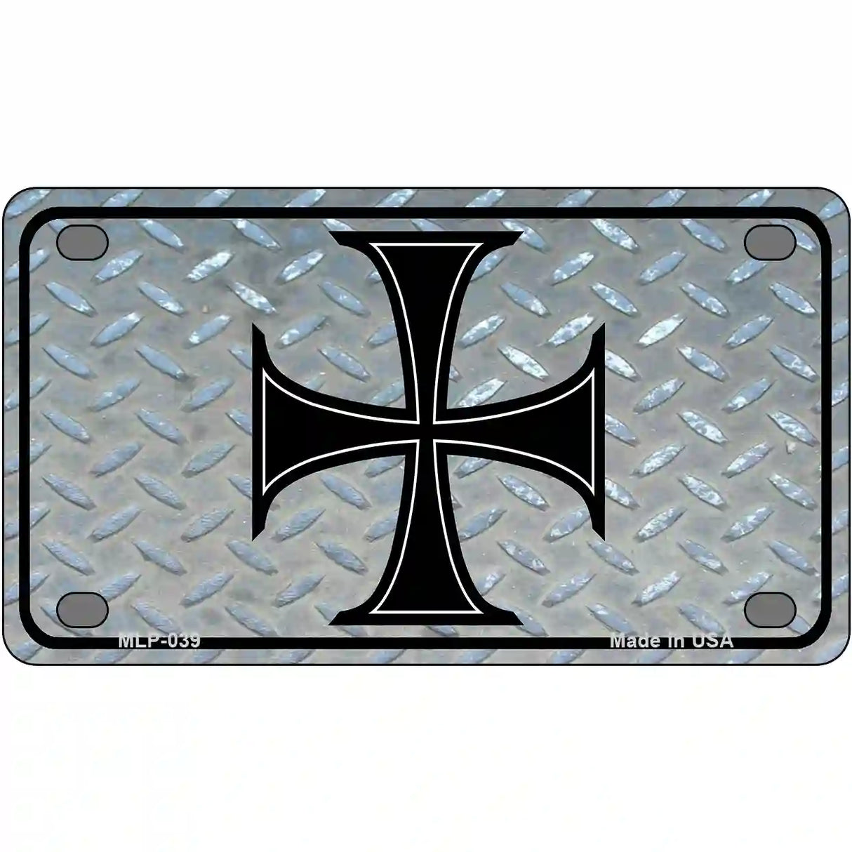 Maltese Cross Novelty Metal License Plate 4" x 2.2" (MLP)