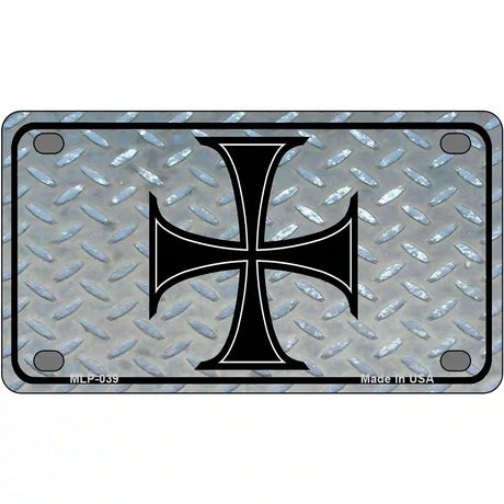 Maltese Cross Novelty Metal License Plate 4" x 2.2" (MLP)