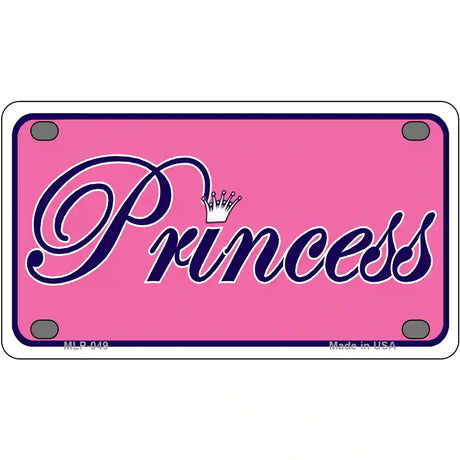 Pink Princess Tiara Novelty Metal License Plate 4" x 2.2" (MLP)