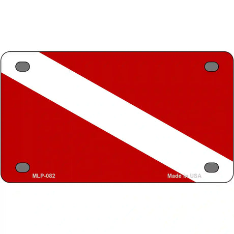 Diving Flag Novelty Metal License Plate 4" x 2.2" (MLP)