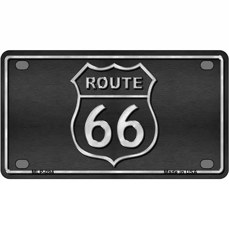 Route 66 Shield Black Metal Novelty License Plate 4" x 2.2" (MLP)