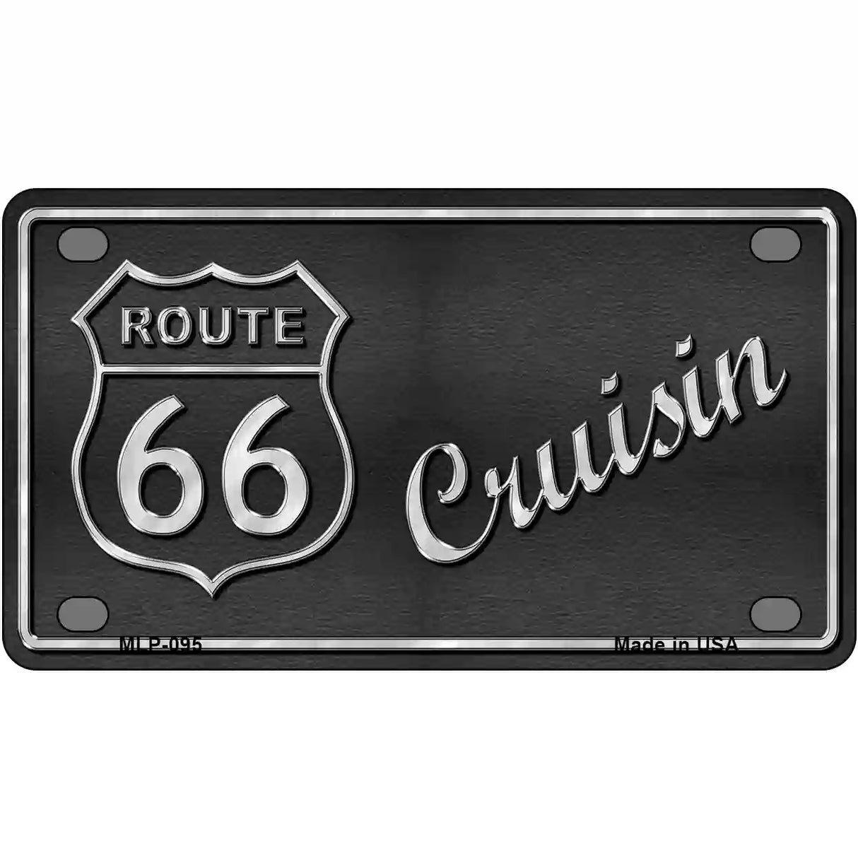 Route 66 Cruisin Novelty Metal License Plate 4" x 2.2" (MLP)