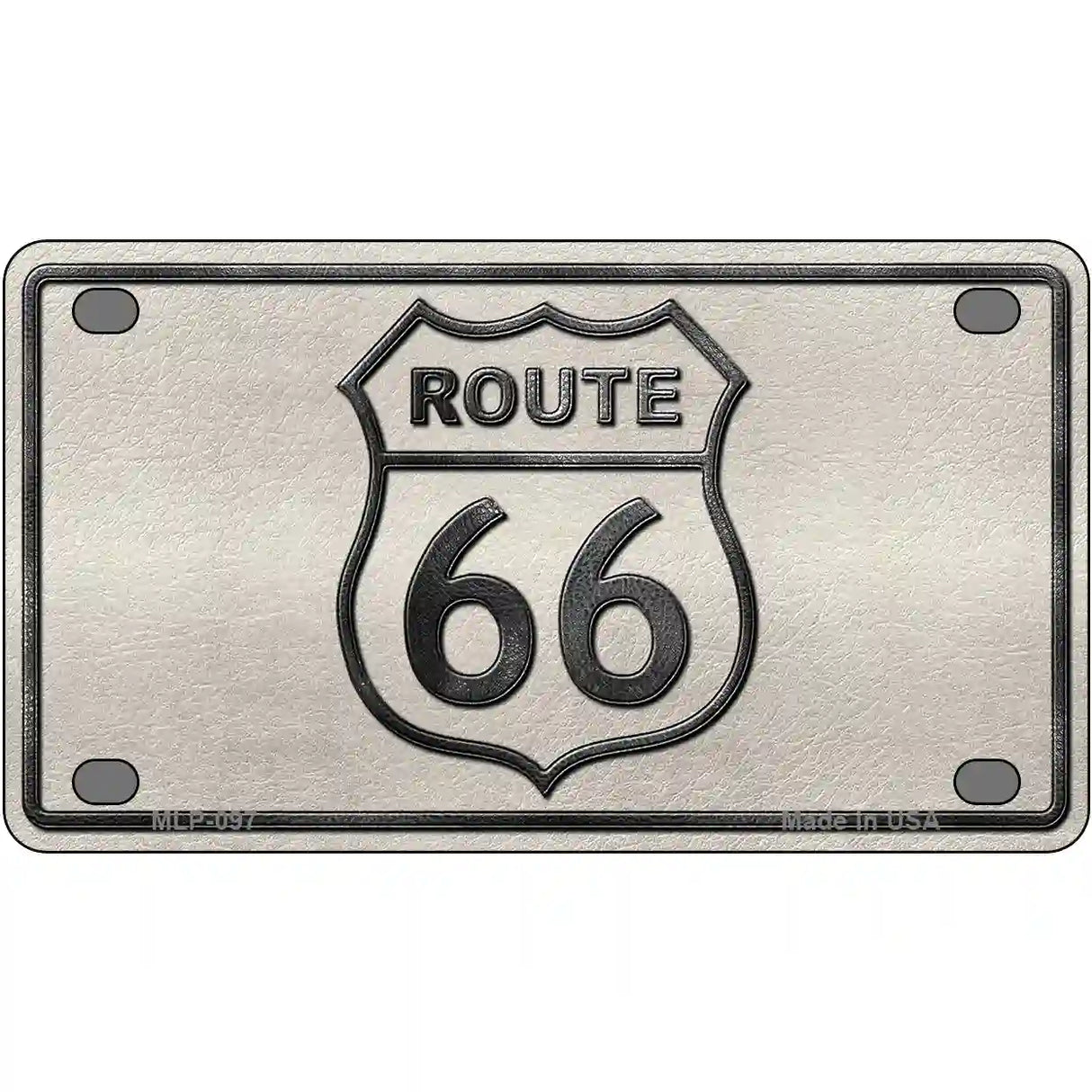 Route 66 Shield White Novelty Metal License Plate 4" x 2.2" (MLP)