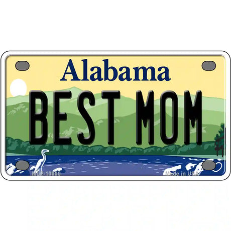 Best Mom Alabama Metal Novelty License Plate 4" x 2.2" (MLP)