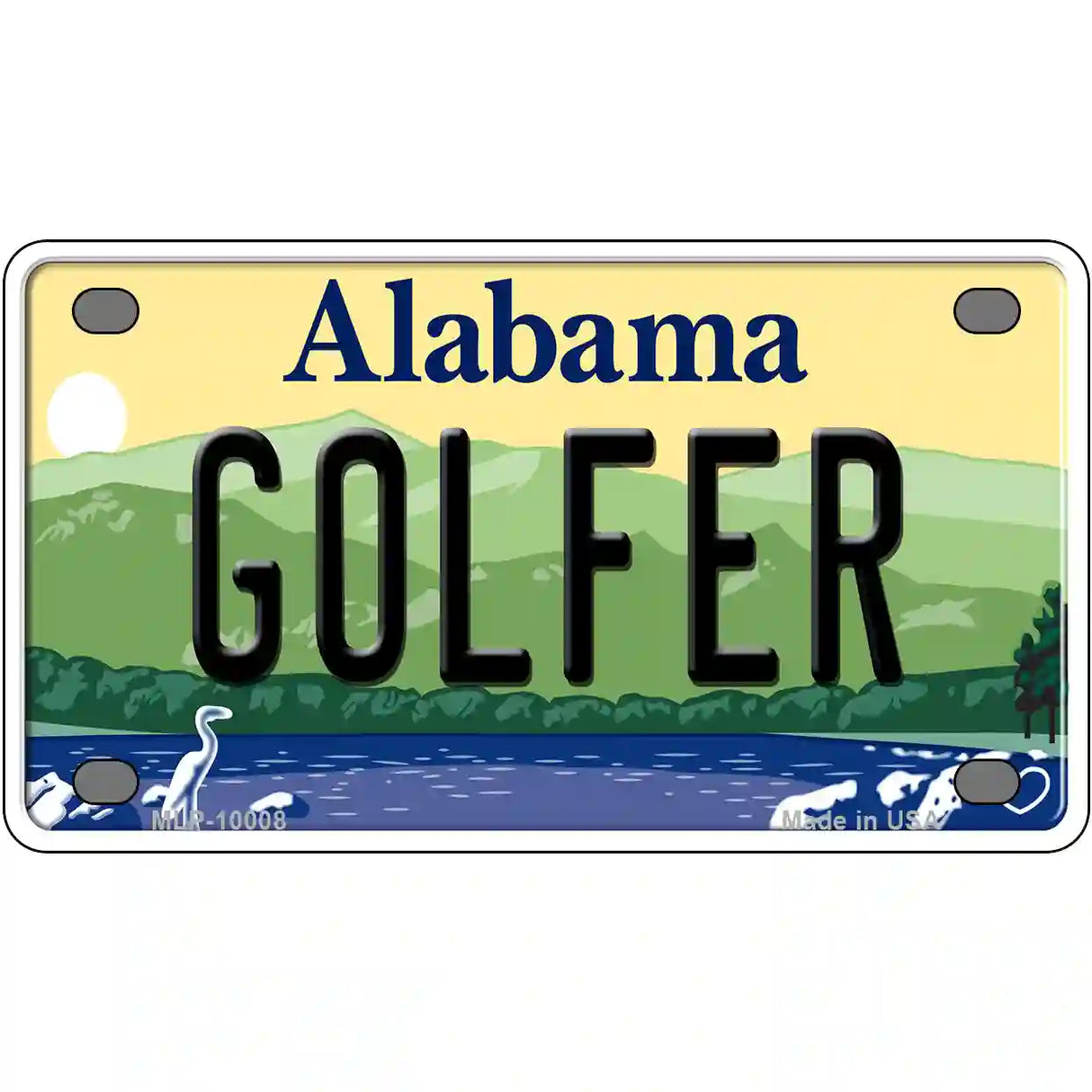 Golfer Alabama Metal Novelty License Plate 4" x 2.2" (MLP)