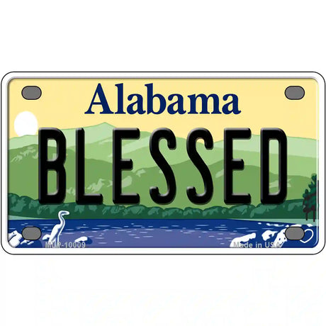 Blessed Alabama Metal Novelty License Plate 4" x 2.2" (MLP)