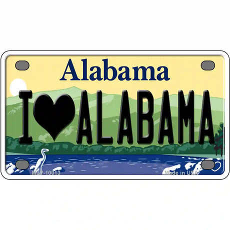 I Love Alabama Metal Novelty License Plate 4" x 2.2" (MLP)