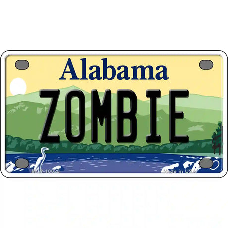 Zombie Alabama Metal Novelty License Plate 4" x 2.2" (MLP)