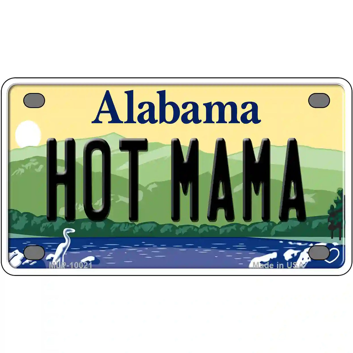 Hot Mama Alabama Metal Novelty License Plate 4" x 2.2" (MLP)