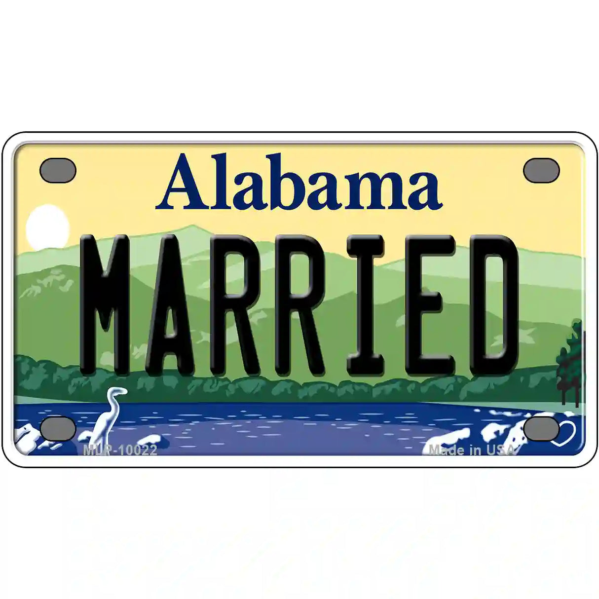 Married Alabama Metal Novelty License Plate 4" x 2.2" (MLP)