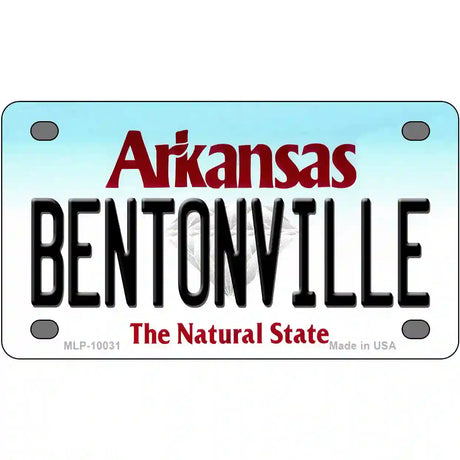 Bentonville Arkansas Metal Novelty License Plate 4" x 2.2" (MLP)