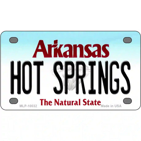 Hot Springs Arkansas Metal Novelty License Plate 4" x 2.2" (MLP)