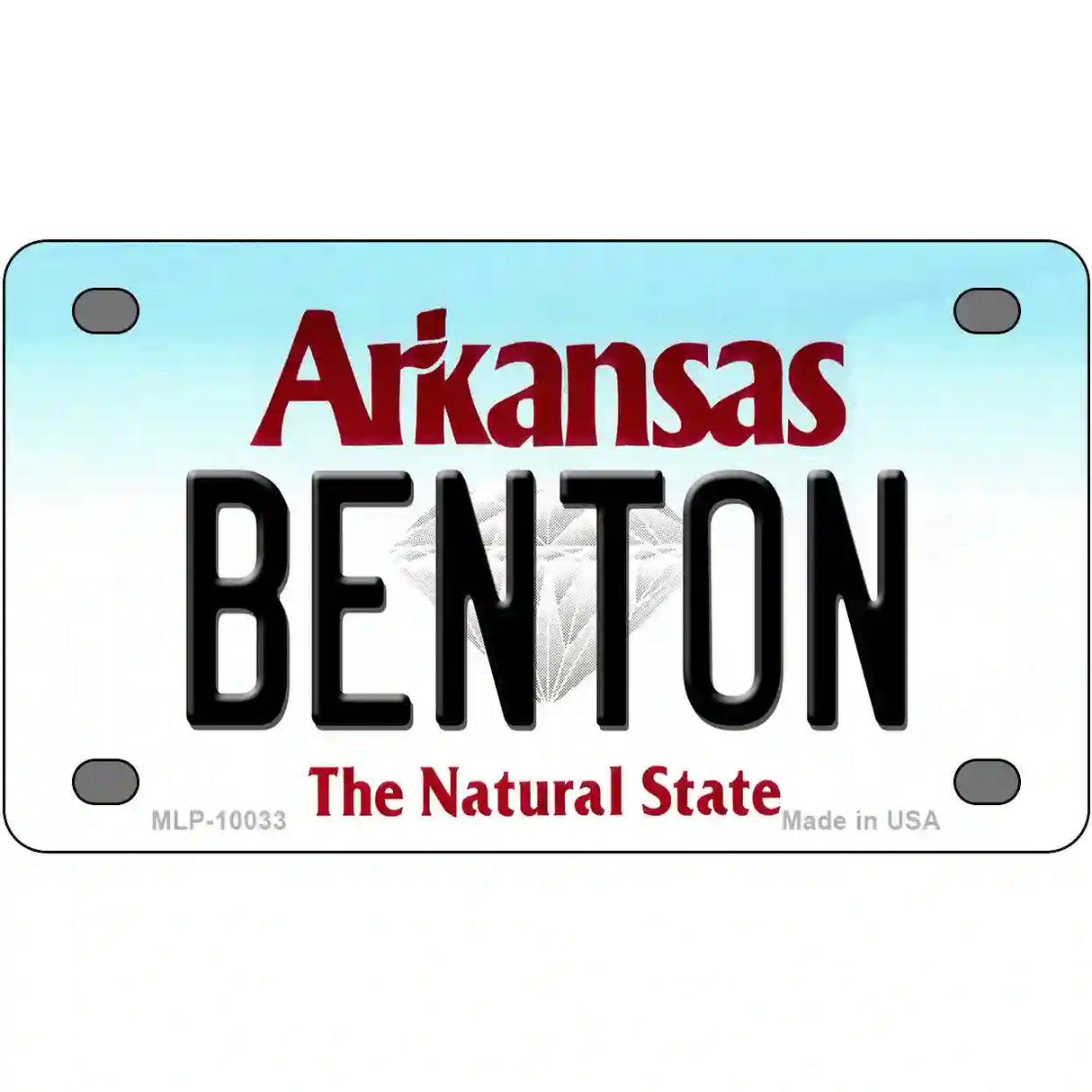 Benton Arkansas Metal Novelty License Plate 4" x 2.2" (MLP)