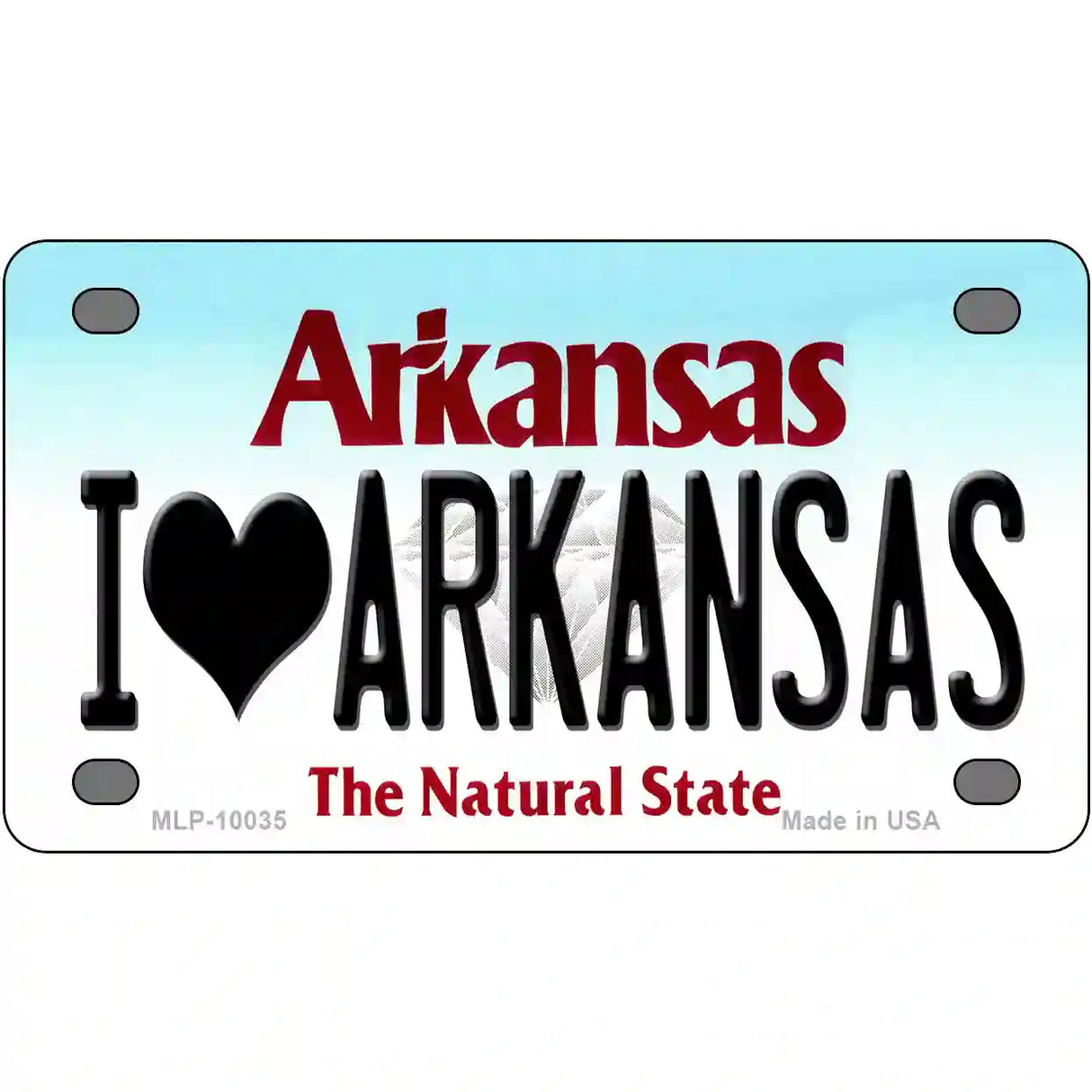 I Love Arkansas Metal Novelty License Plate 4" x 2.2" (MLP)