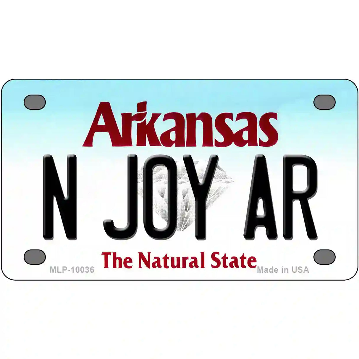 N Joy AR Arkansas Metal Novelty License Plate 4" x 2.2" (MLP)