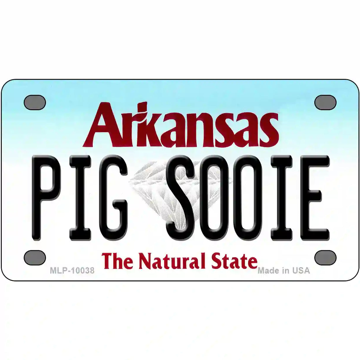 Pig Sooie Arkansas Metal Novelty License Plate 4" x 2.2" (MLP)