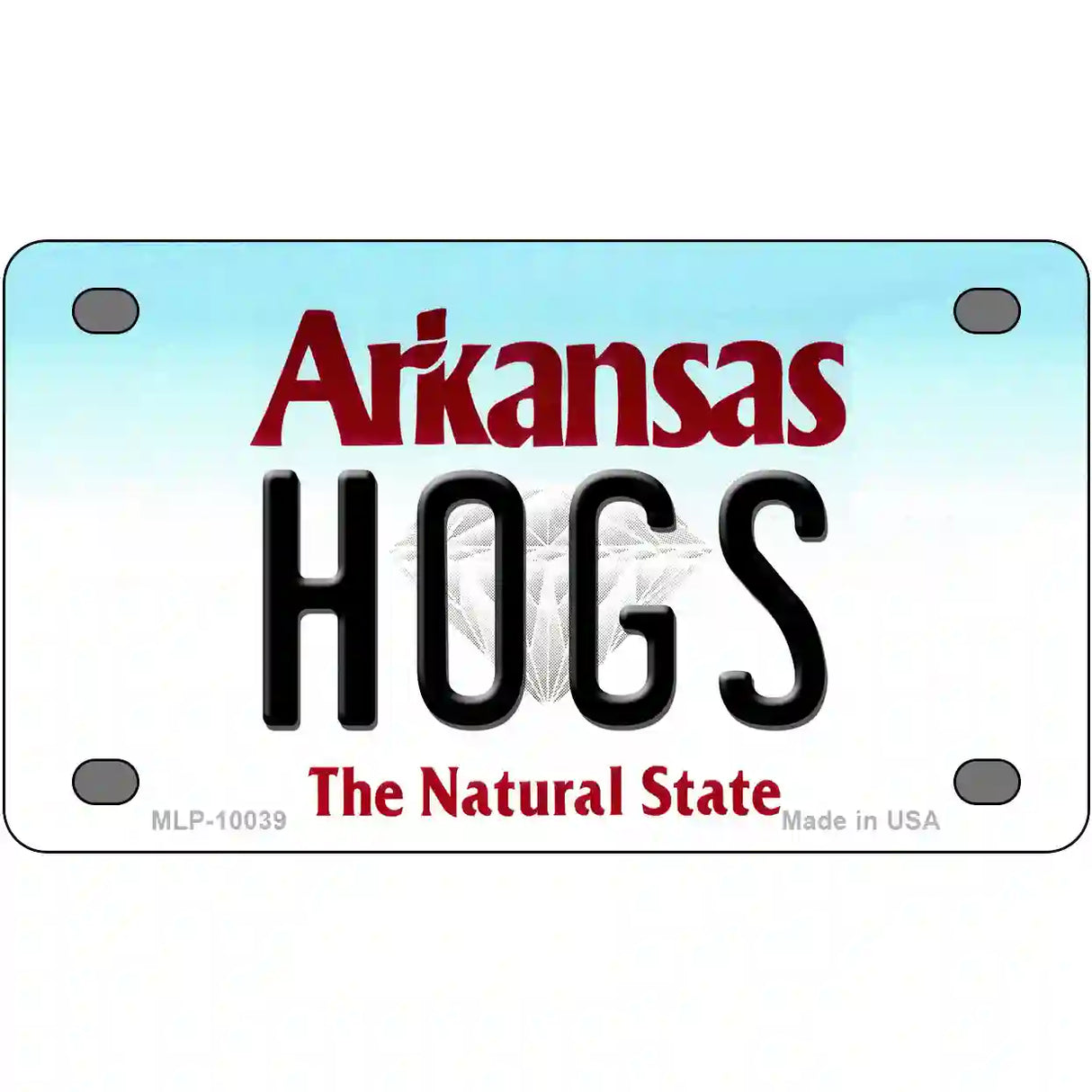 Hogs Arkansas Metal Novelty License Plate 4" x 2.2" (MLP)