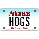 Hogs Arkansas Metal Novelty License Plate 4" x 2.2" (MLP)