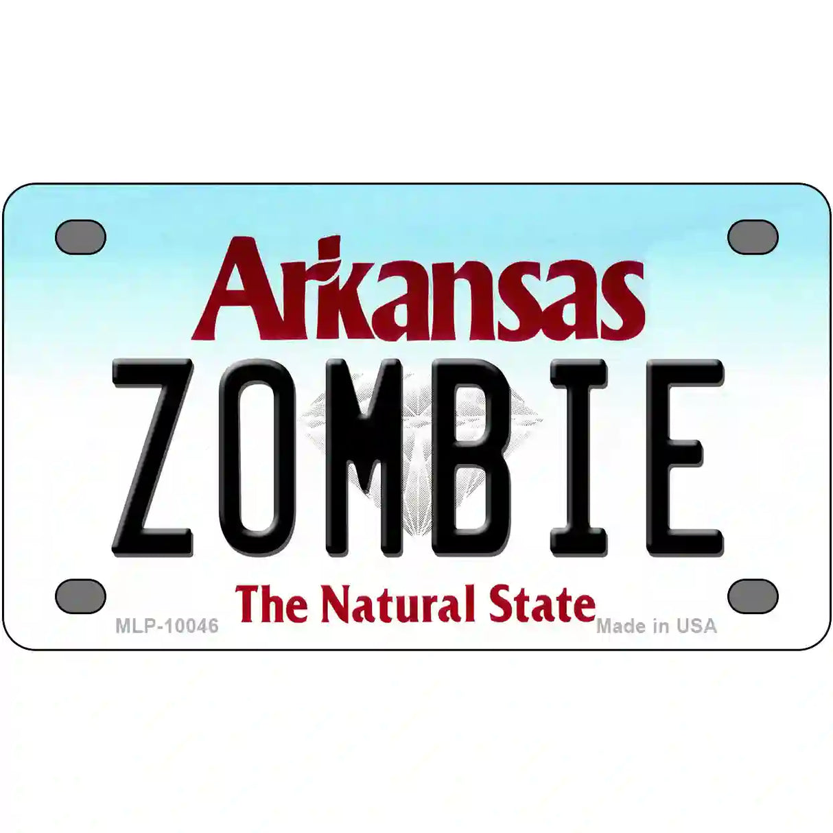 Zombie Arkansas Metal Novelty License Plate 4" x 2.2" (MLP)