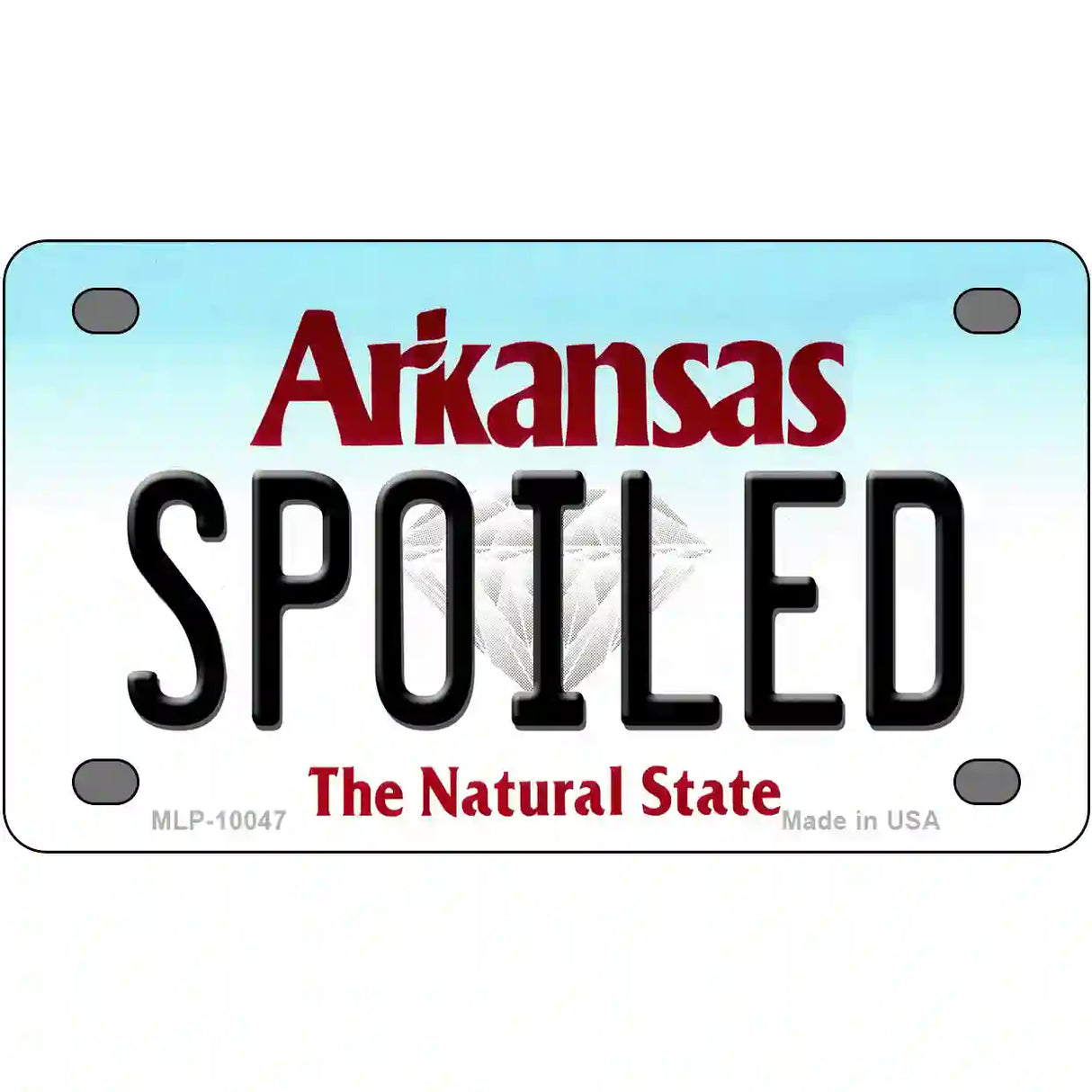 Spoiled Arkansas Metal Novelty License Plate 4" x 2.2" (MLP)