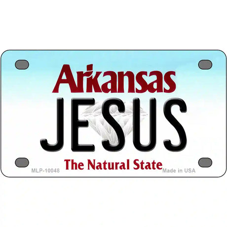 Jesus Arkansas Metal Novelty License Plate 4" x 2.2" (MLP)