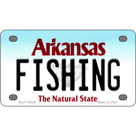 Fishing Arkansas Metal Novelty License Plate 4" x 2.2" (MLP)