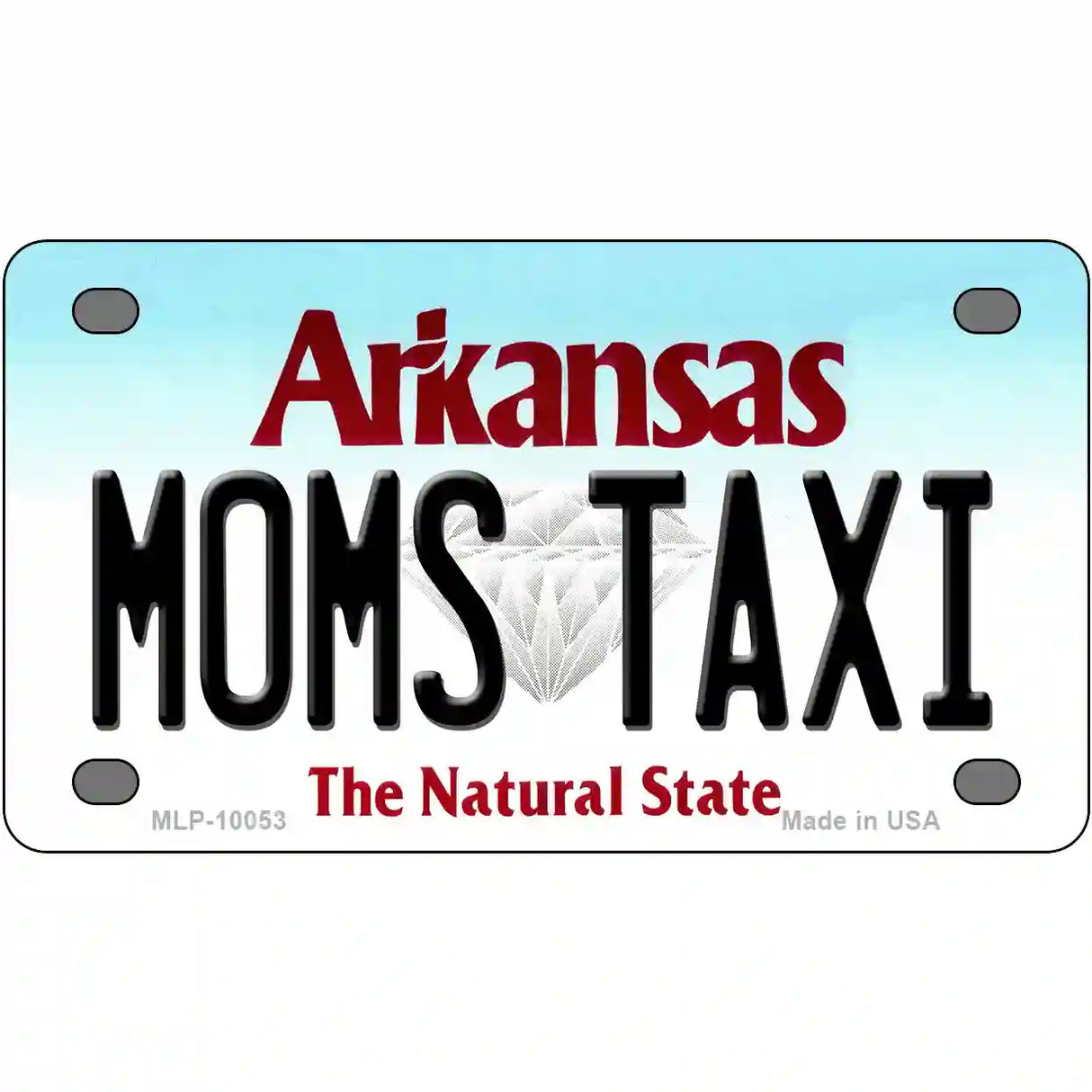 Moms Taxi Arkansas Metal Novelty License Plate 4" x 2.2" (MLP)