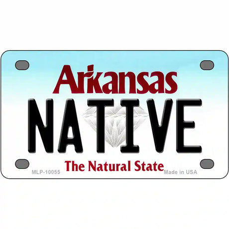 Native Arkansas Metal Novelty License Plate 4" x 2.2" (MLP)