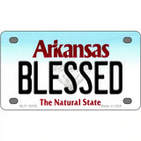 Blessed Arkansas Metal Novelty License Plate 4" x 2.2" (MLP)