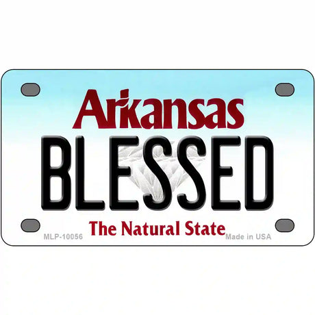 Blessed Arkansas Metal Novelty License Plate 4" x 2.2" (MLP)