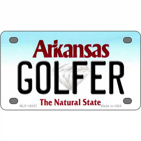 Golfer Arkansas Metal Novelty License Plate 4" x 2.2" (MLP)