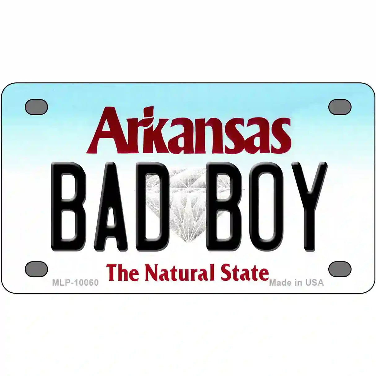 Bad Boy Arkansas Metal Novelty License Plate 4" x 2.2" (MLP)