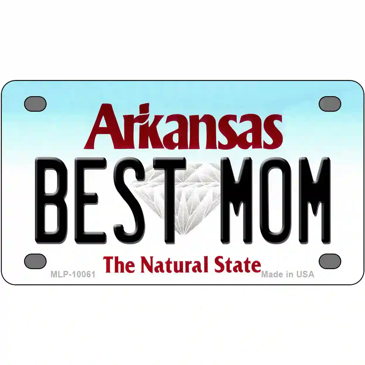 Best Mom Arkansas Metal Novelty License Plate 4" x 2.2" (MLP)