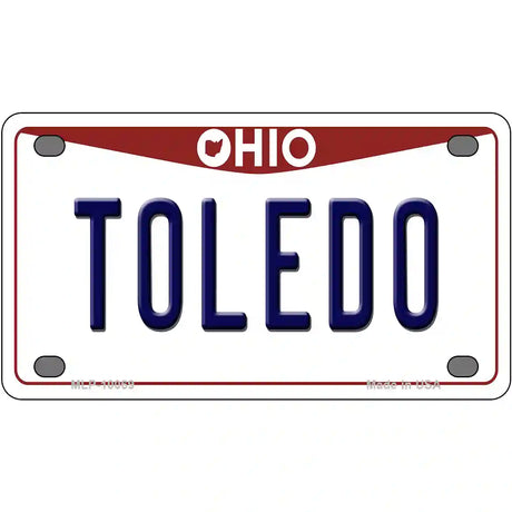 Toledo Ohio Metal Novelty License Plate 4" x 2.2" (MLP)