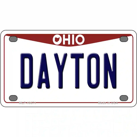 Dayton Ohio Metal Novelty License Plate 4" x 2.2" (MLP)