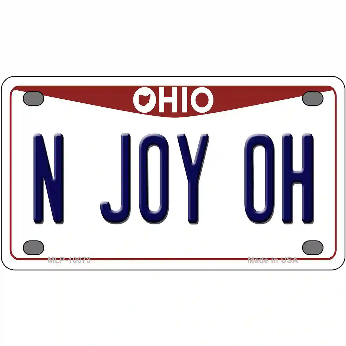 N Joy OH Ohio Metal Novelty License Plate 4" x 2.2" (MLP)