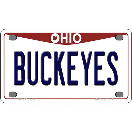 Buckeyes Ohio Metal Novelty License Plate 4" x 2.2" (MLP)