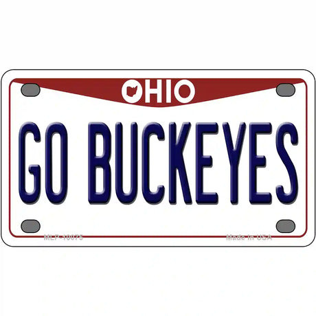 Go Buckeyes Ohio Metal Novelty License Plate 4" x 2.2" (MLP)