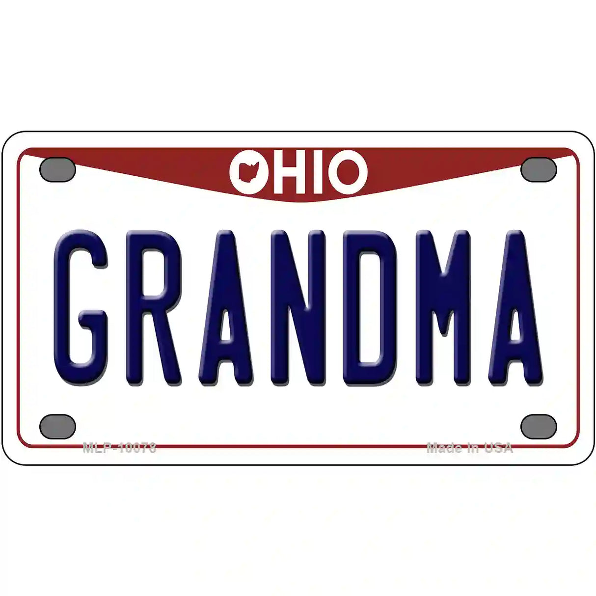 Grandma Ohio Metal Novelty License Plate 4" x 2.2" (MLP)