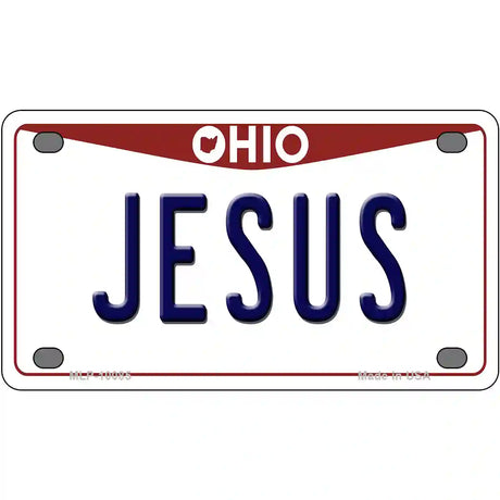 Jesus Ohio Metal Novelty License Plate 4" x 2.2" (MLP)