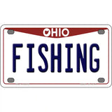 Fishing Ohio Metal Novelty License Plate 4" x 2.2" (MLP)