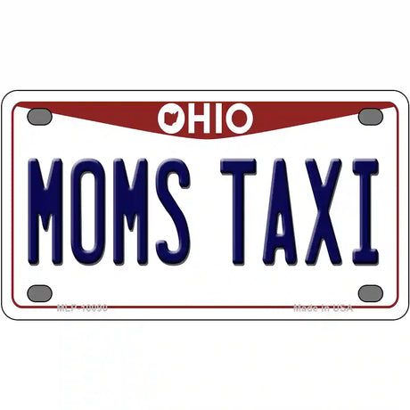 Moms Taxi Ohio Metal Novelty License Plate 4" x 2.2" (MLP)