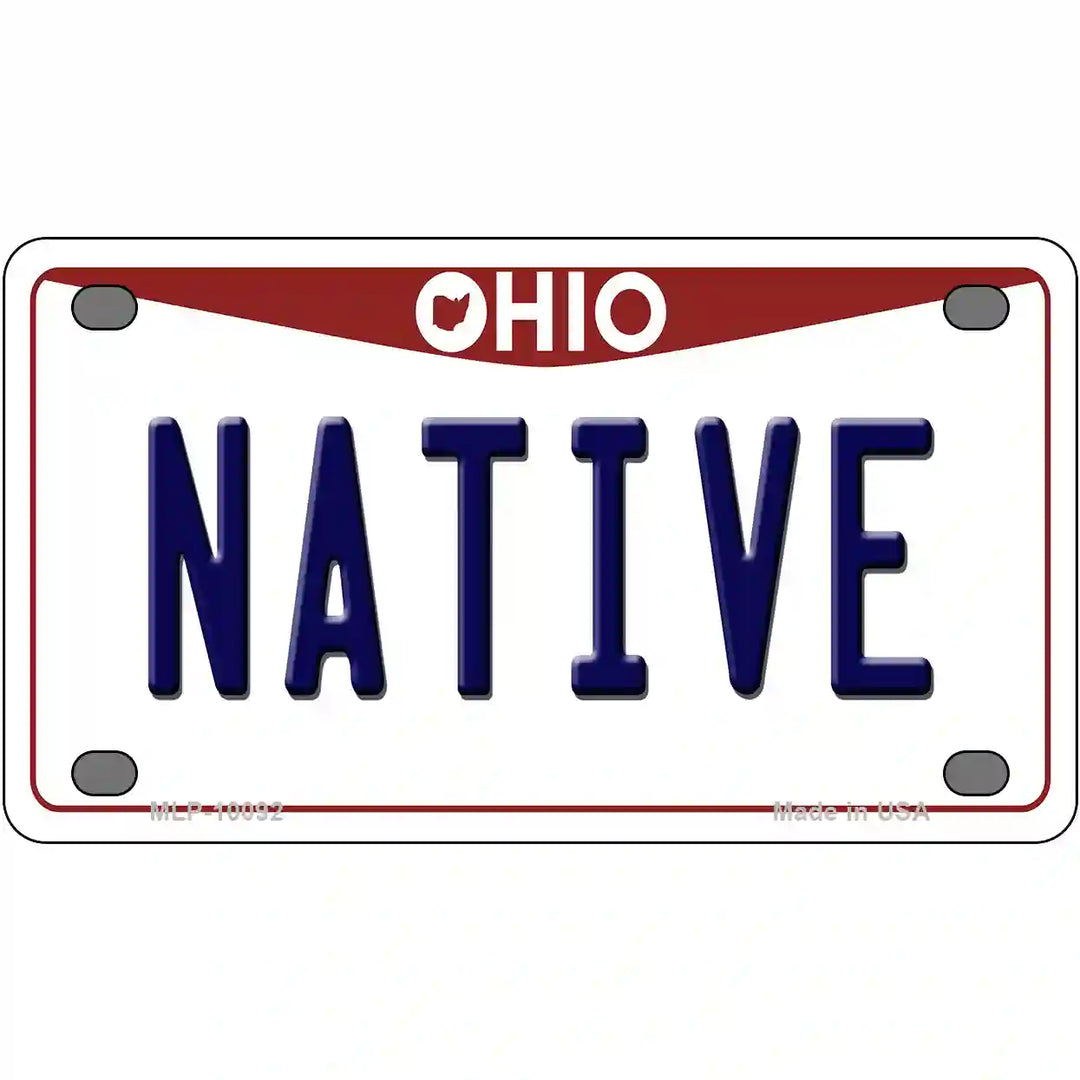 Native Ohio Metal Novelty License Plate 4" x 2.2" (MLP)