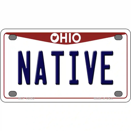 Native Ohio Metal Novelty License Plate 4" x 2.2" (MLP)