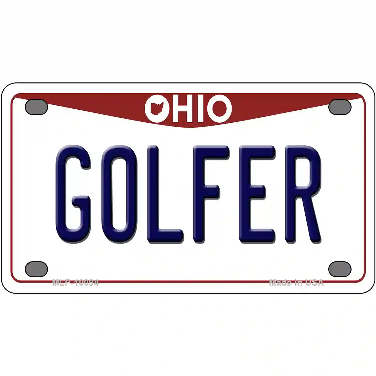 Golfer Ohio Metal Novelty License Plate 4" x 2.2" (MLP)