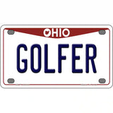 Golfer Ohio Metal Novelty License Plate 4" x 2.2" (MLP)