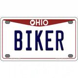 Biker Ohio Metal Novelty License Plate 4" x 2.2" (MLP)