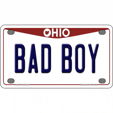 Bad Boy Ohio Metal Novelty License Plate 4" x 2.2" (MLP)