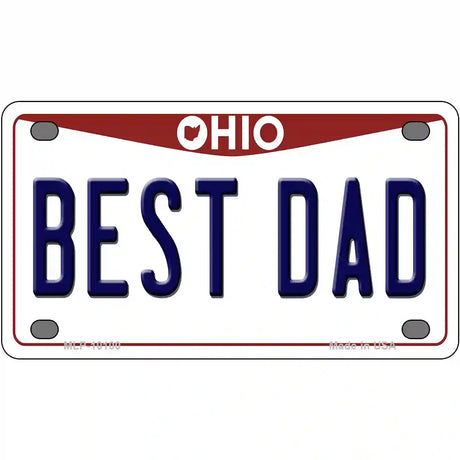 Best Dad Ohio Metal Novelty License Plate 4" x 2.2" (MLP)