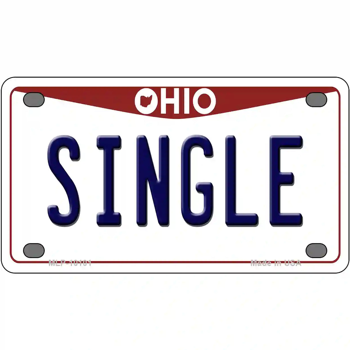 Single Ohio Metal Novelty License Plate 4" x 2.2" (MLP)